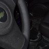 Оплетка на руль из черной гладкой натуральной кожи